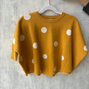 Cartwheels- Toddler polka dot poncho- yellow